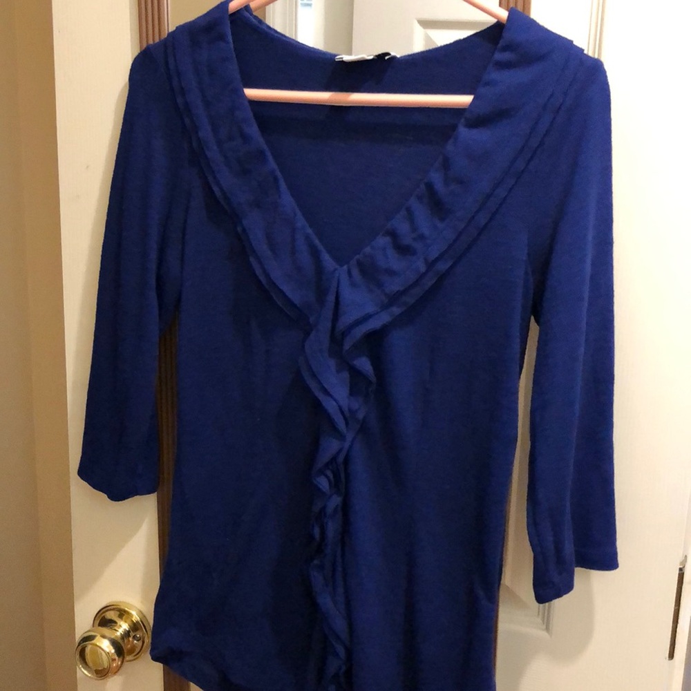 LOFT Ruffled v-neck top